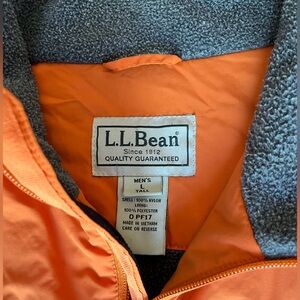 LL Bean Orange Vest with Gray Lining